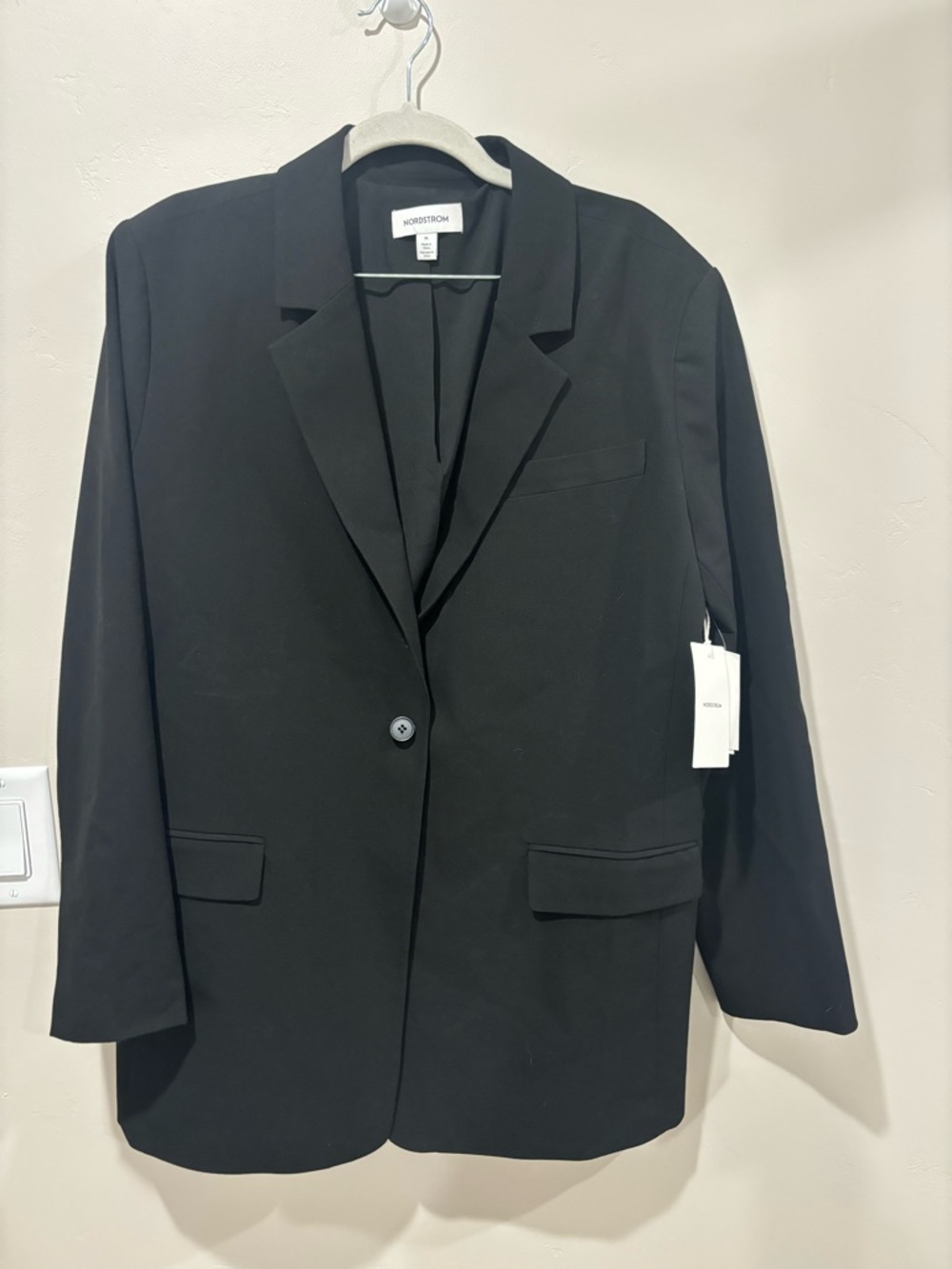 Nordstrom Women's Black Single-Button Blazer